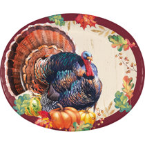 Beistle Thanksgiving Fall Leaf Paper Plates 9 inch, 8/Pkg