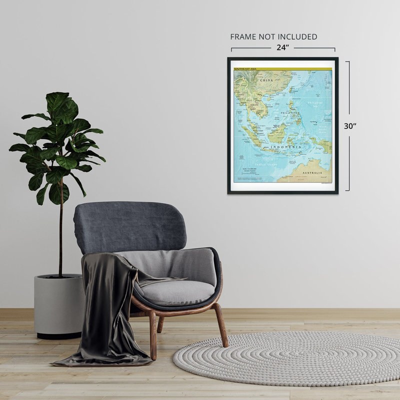 «2021 Southeast Asia Map - South East Asia Wall Map - SE Asia Map Print - Map of Southeast Asia, affiche d'art mural