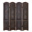 Solal Hinged Foldable Partition 4 Panel Scroll Partition Divider Screen with Faux Leather Detailing