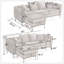 Canapé modulaire en L, repose-pieds convertible avec rangement, chenille, accoudoir carré, canapé capitonné moderne, 3 places et tête de clou-2108303277