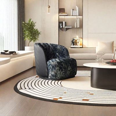 Fauteuil simple italien à imprimé minimaliste