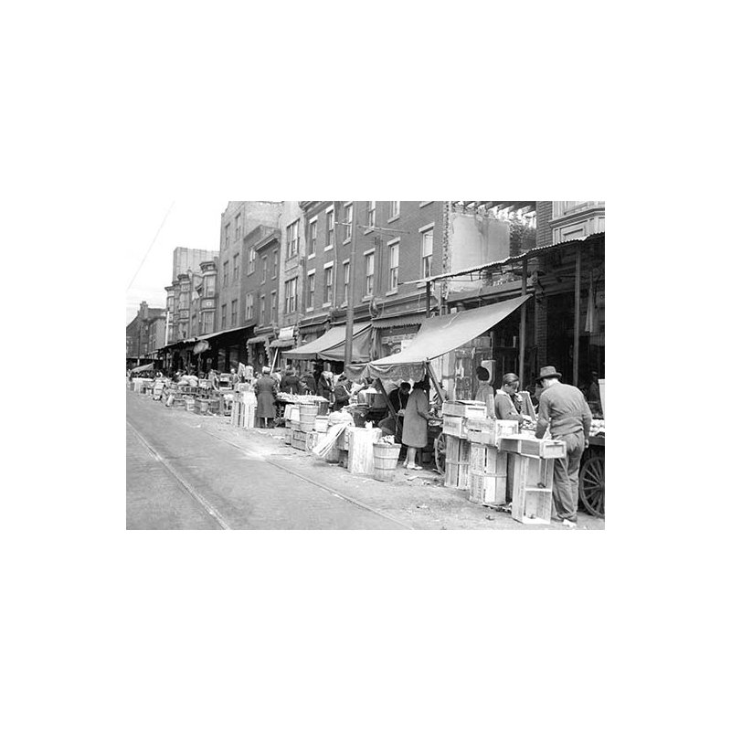 " Philadelphia Street Market ", 28" H x 42" W x 1.5" D