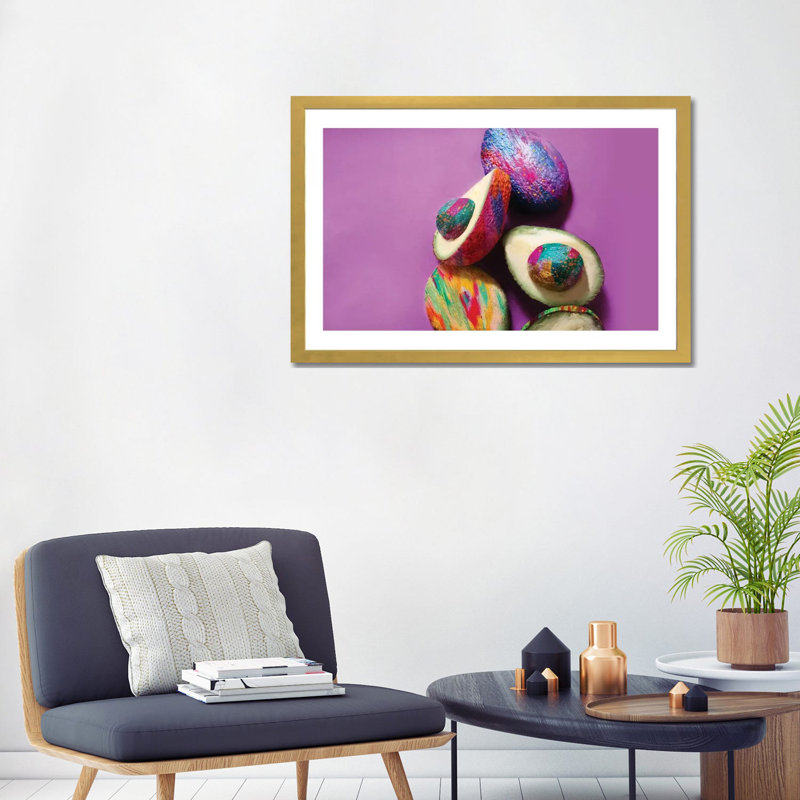 Avocat par EttaVee-impression d’art graphique, H 24 po x l 32 po x P 1 po, Papier encadré doré, Blanc
