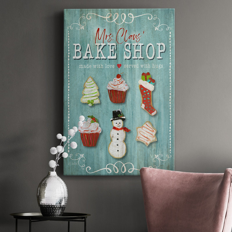 Mme. Claus Bake Shop - reproduction sur toile tendue, H 18 po x l 12 po x P 1,5 po