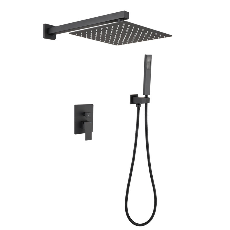 Complete Shower System with Rough in-Valve, Matte Black