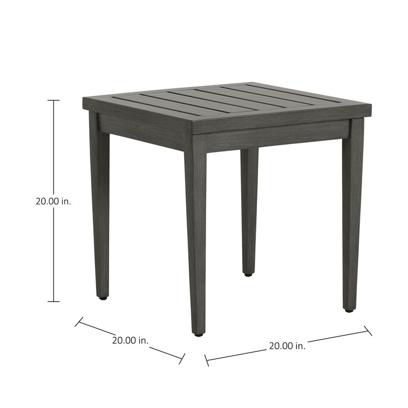 Brookings Wrought Aluminum Side Table, Slate Gray