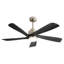 Ventilateur de plafond 52 pouces avec lumière DEL à intensité variable et 5 pales en bois massif-110562174-122430241-110562175