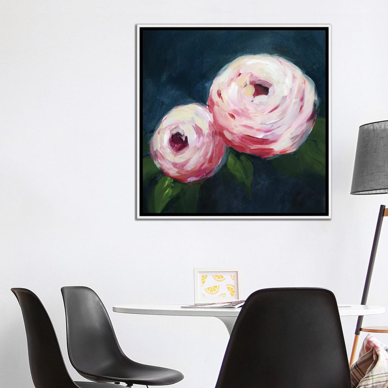 « Ethereal Blooms I » par Grace Popp, reproduction d’art, Pas de tapis, H 37 po x l 37 po x P 1,5 po, Toile blanche encadrée