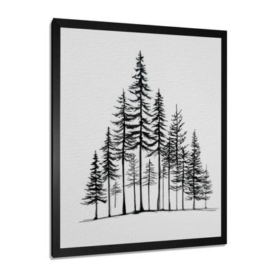 «Pine Tree Forest In Winter Wonderland», reproduction d'art sur toile Nature