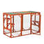 Maison pour chat en bois, cage d'extérieur pour chat avec planches d'asphalte et perchoirs imperméables, orange