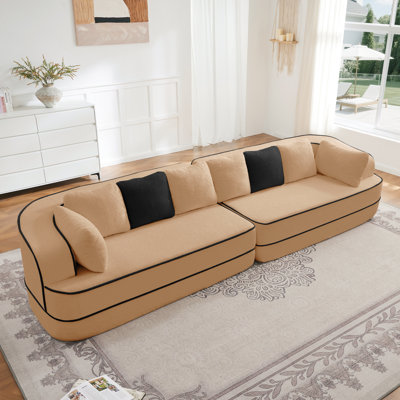Canapé 135 po à 4 places en tissu pelucheux non assemblé de 135 po sans assemblage 32D