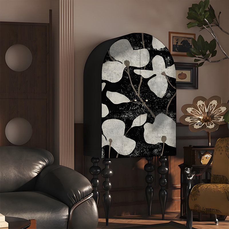 Armoire de rangement en bois massif pour chambre à coucher, Noir
