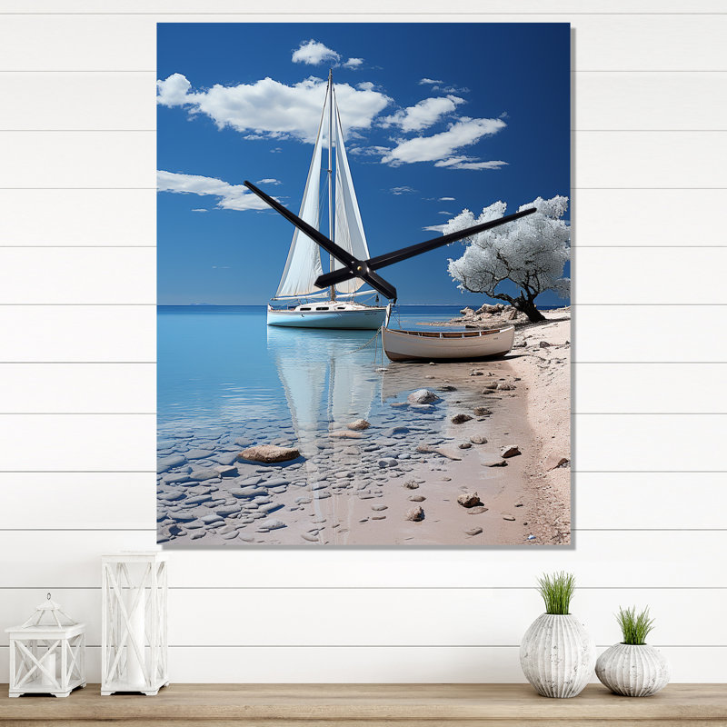 Horloge murale moderne nautique et nautique Boat Elegance Minimalisme III, Grand