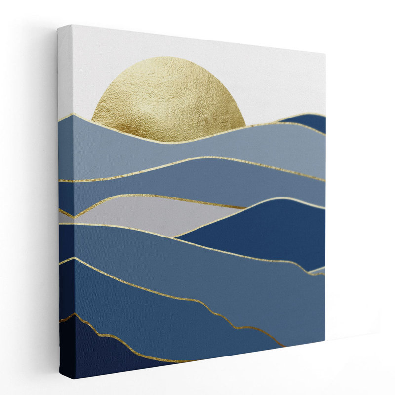 «Marine Gold Landscape 2», reproduction d'art sur toile, H 12 po x l 12 po