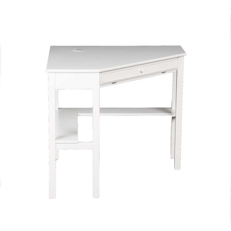 Bureau d'ordinateur de coin, blanc