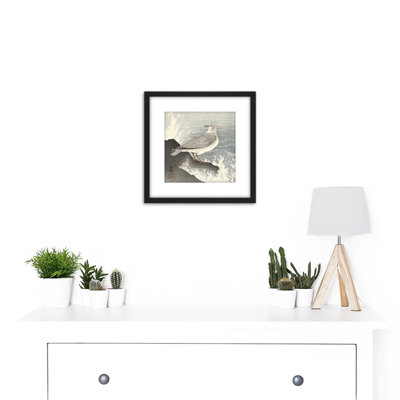 Seagull On Rock Japanese by Ohara Koson - Single Picture Frame Painting