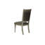 De 2 chaises de salle à manger, dossier luxueux avec accents argentés, coussin rembourré, gris et argent, bois d'hévéa, revêtement 2 pièces de style classique, siège, visibilité
