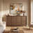 Valdean 60'' Wide Sideboard Buffet with Solid Wood Legs and Adjustable Shelves-1971371500