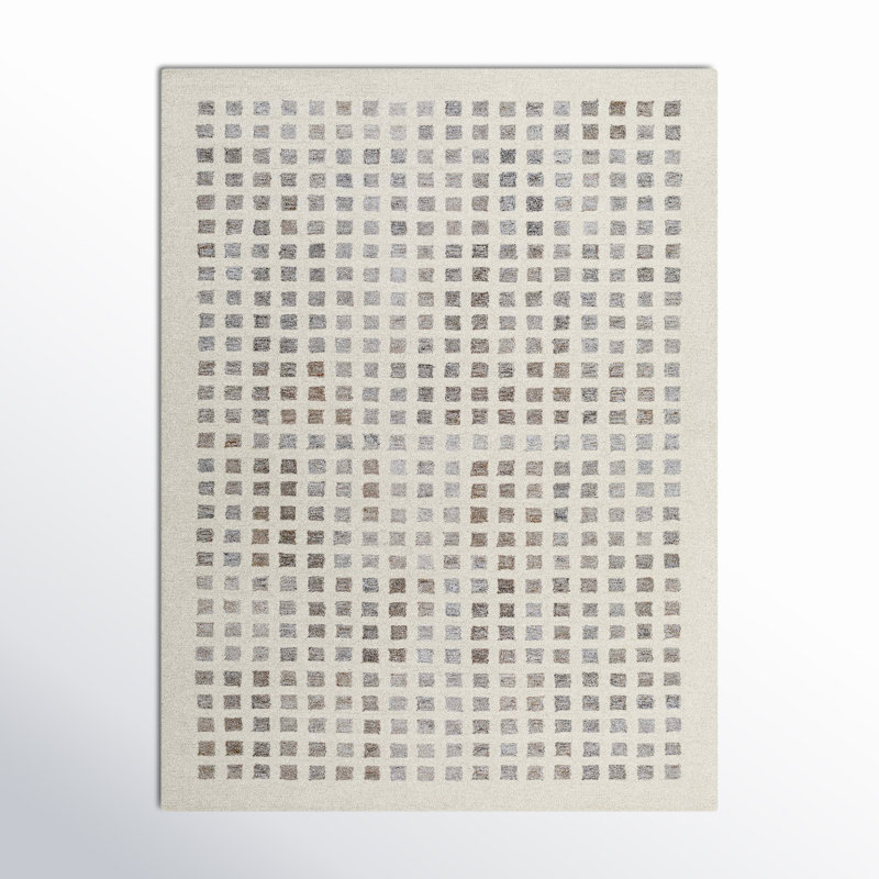 Sigrid Hand Tufted Geometric Indoor Rug, Rectangle 9' x 12'