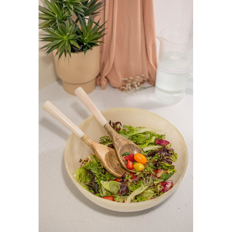  Bol à salade en résine - Crème