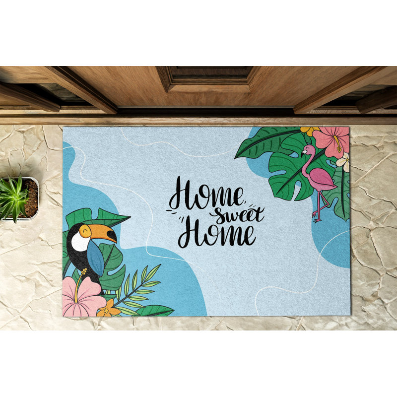 Non-Slip Floral Outdoor Doormat
