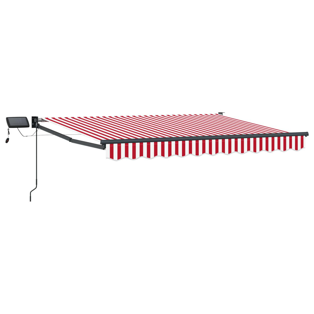 Vidaxl Manual Retractable Awning With Leds Polyester With PU Coating Sun Block