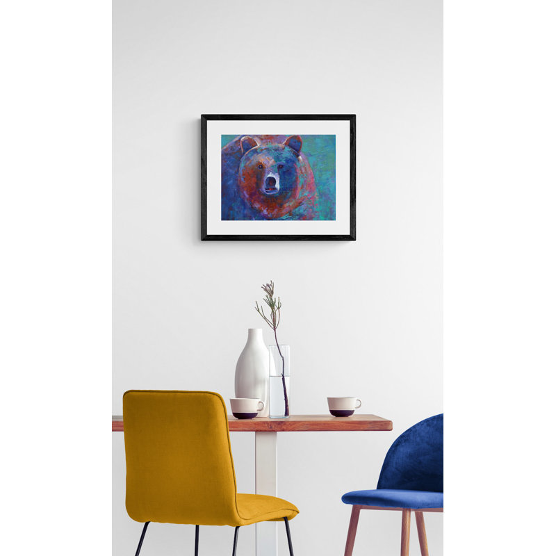 Blue Lips Print, Black Framed Paper, 17.25" H x 21.25" W x 0.88" D, White