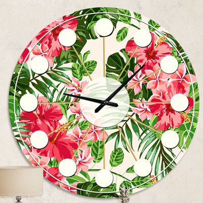 Horloge murale style tropical Mid-Century