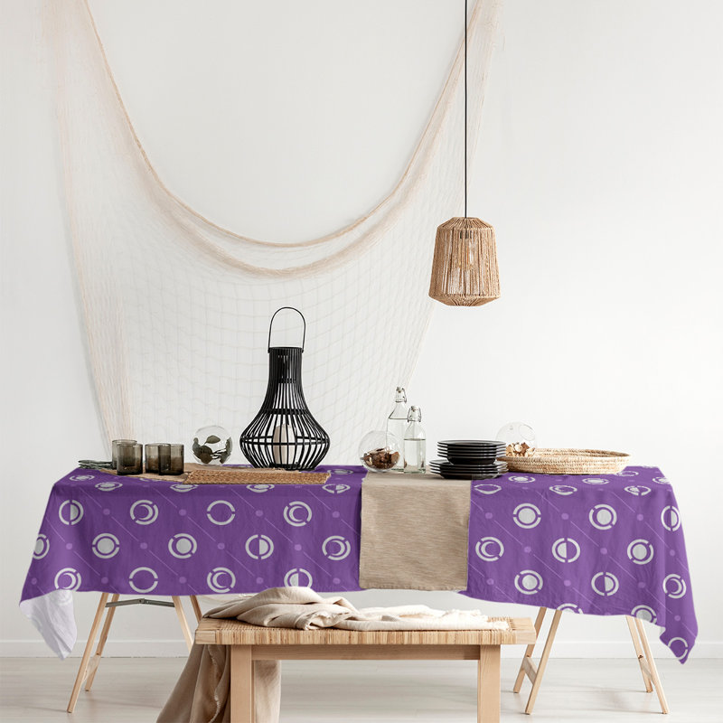 Nappe des phases de lune classiques, Blanc/mauve