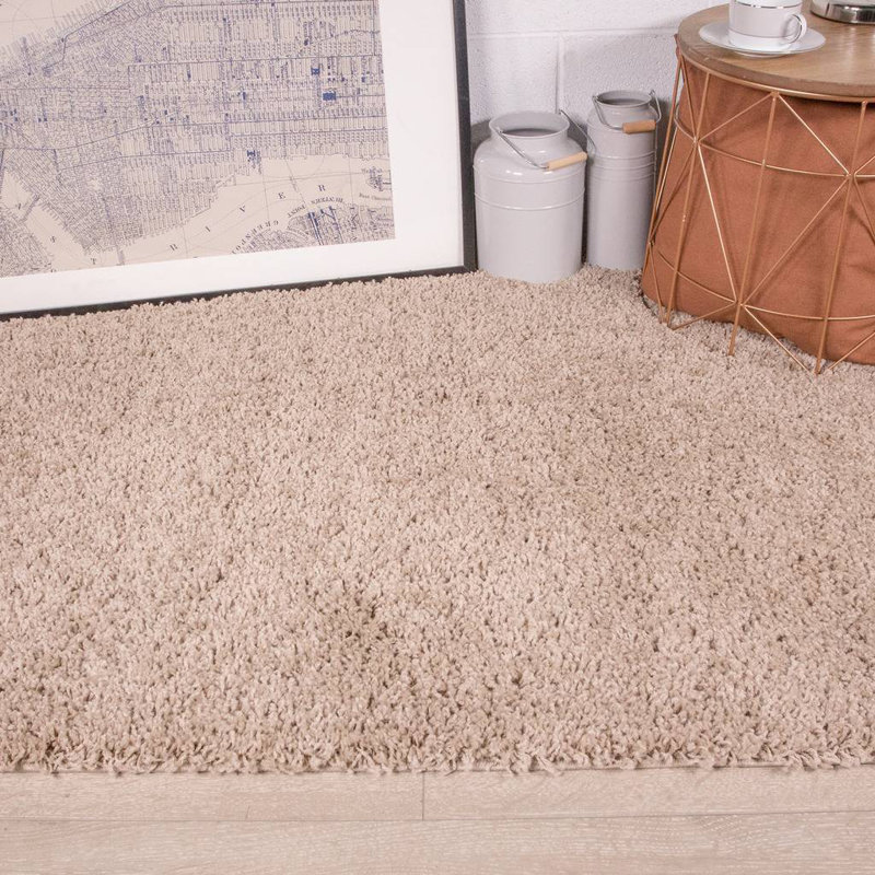 Elvira Solid Colour Shag Area Rug, Rectangle 110 x 160cm