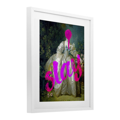 Slay Classical Baroque Gown Framed Print Under Glass, design by Lil' Rue