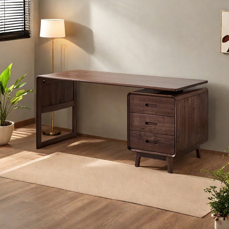 Bureau classique rétro en bois massif, H 29,53 po x l 55,12 po x P 23,62 po