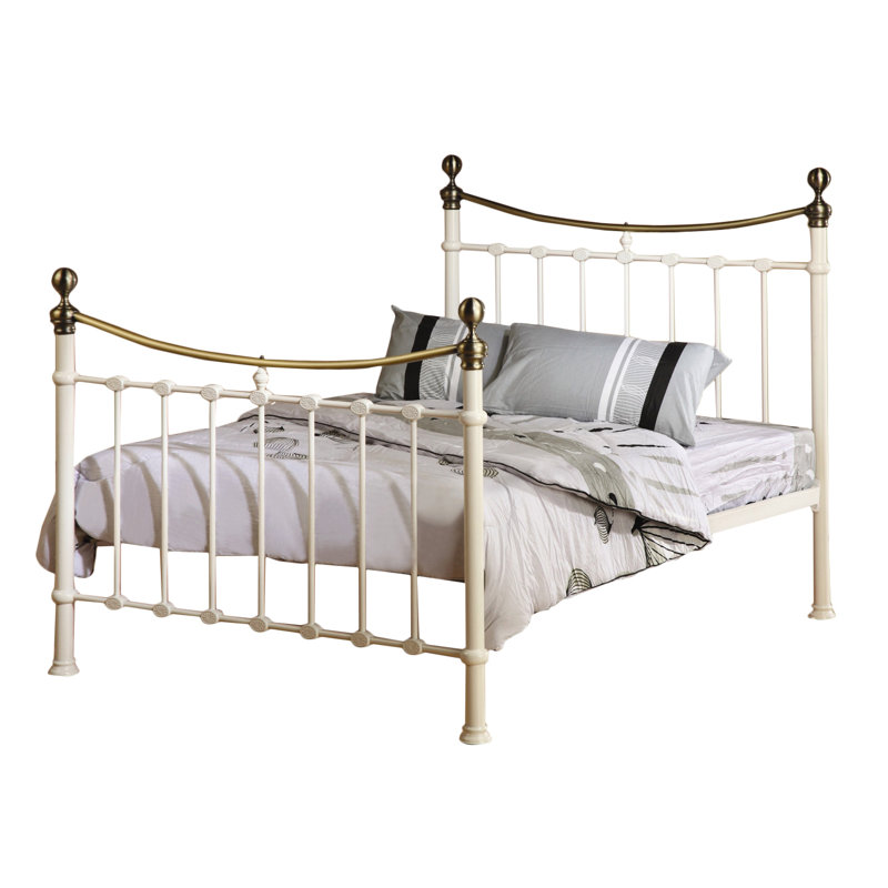 Solid Wood Bed, Ivory, Kingsize (5')