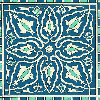 " Graphic Blue Tiles 10 "