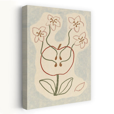 Blooming Apple Blossoms Organic Rustic Contemporary Apple Tree Flower Fruit Wall Art Print 1 Piece Wrapped Canvas Wall Art