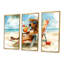 Chien teckel brun sur la plage, "I" - ensemble de reproductions d'art mural animaux côtiers-803703775-803703769