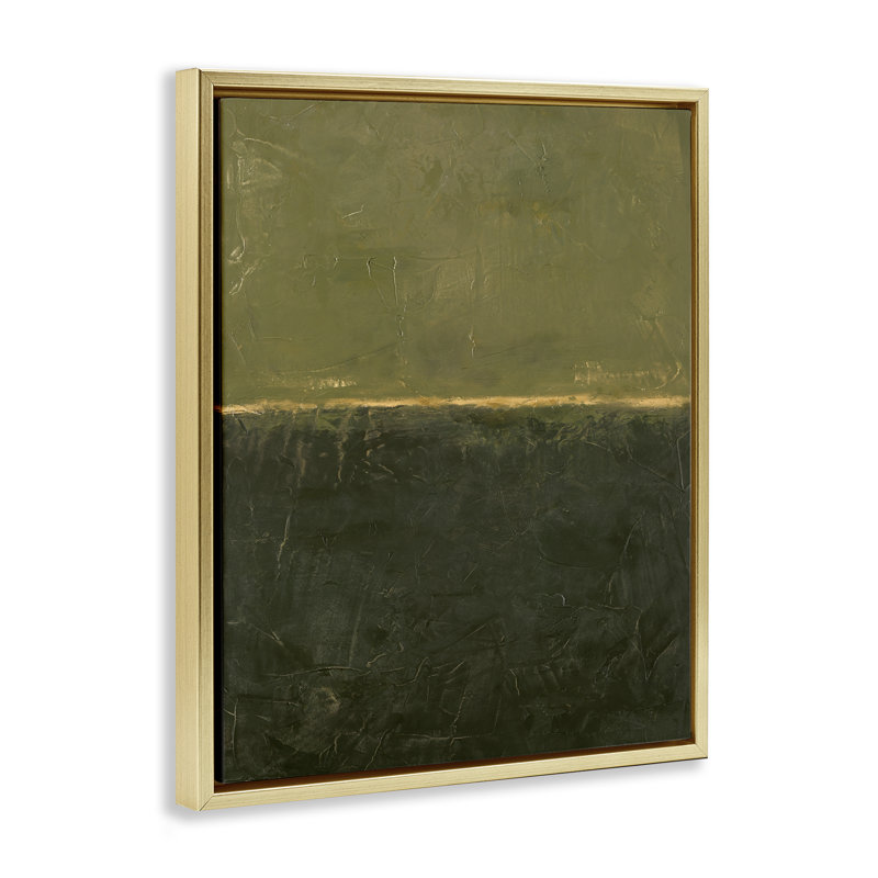 Art mural sur toile flottant abstrait vert rustique, design par Design Fabrikken, H 21 po x l 17 po
