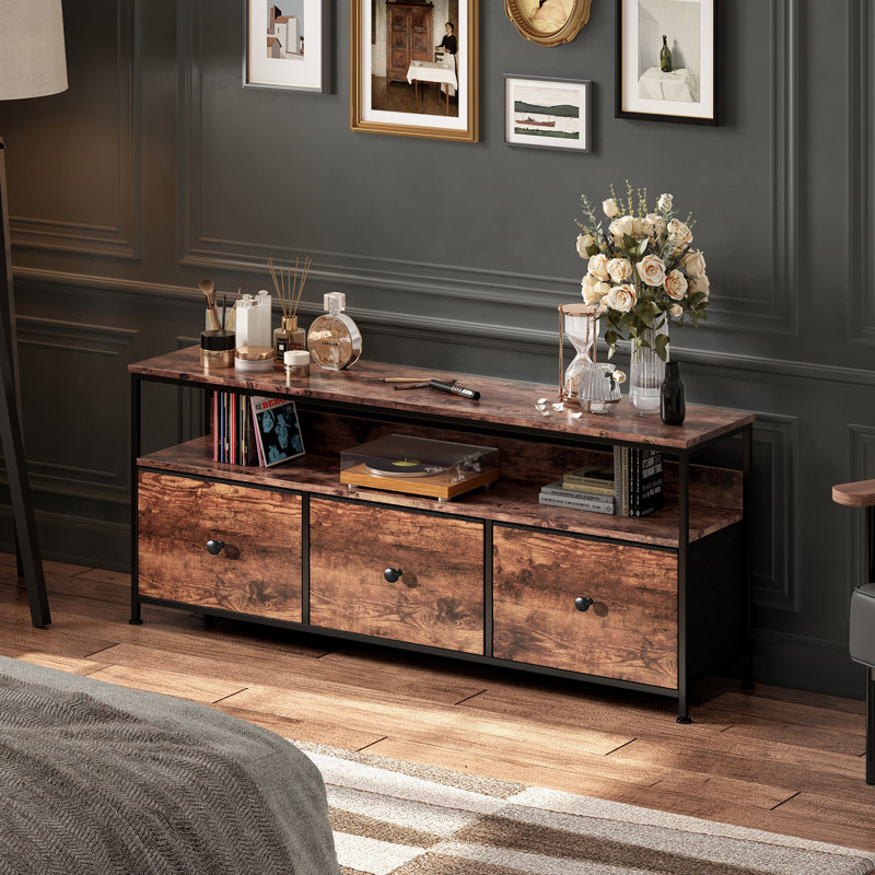 Unfinished TV Stand, Brown, 57cm H x 108cm W x 29.8cm D