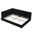 Lit double confortable avec base stable et revêtement en velours noir pour la structure du salon de la chambre
