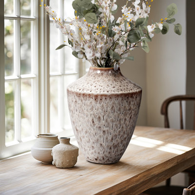 Stoneware Decorative Vase with Textured Design and Removable Lid - Modern Accent Piece