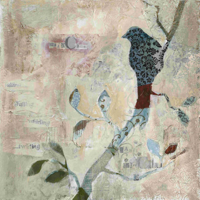 Oiseau abstrait peint et branche