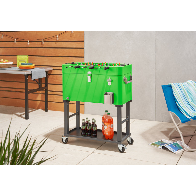 TRINITY 80 Qt./20 Gal. Detachable Tub Foosball Cooler w/, Green