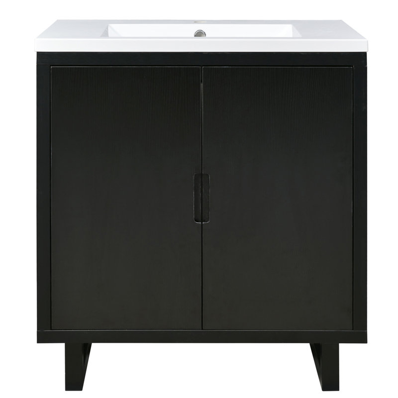30" Bathroom Vanity Set With Sink, Black