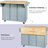 Kitchen Cart With Adjustable Storage & Drop, 5 Wheels, Island 3 Drawers For Functional Living Space-357771957