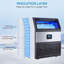 Machine à glaçons commerciale de 26 lb / 24 heures, machine à glaçons sous le comptoir avec rangement de 55 lb, machine à glaçons autonettoyante en acier inoxydable pour bar, restaurant et bureau