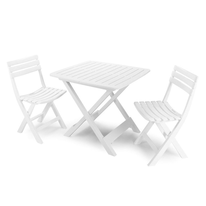 Harton 2 - Person Patio Dining Set with Square Table, White