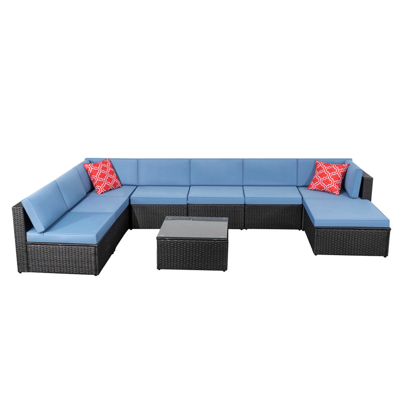Canapé modulaire en osier pour patio