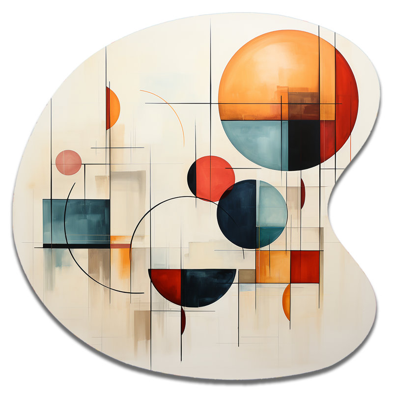 «Brixton - Minimalisme, art mural asymétrique en métal, reproduction d'art moderne de forme unique, H 27 po x l 27 po