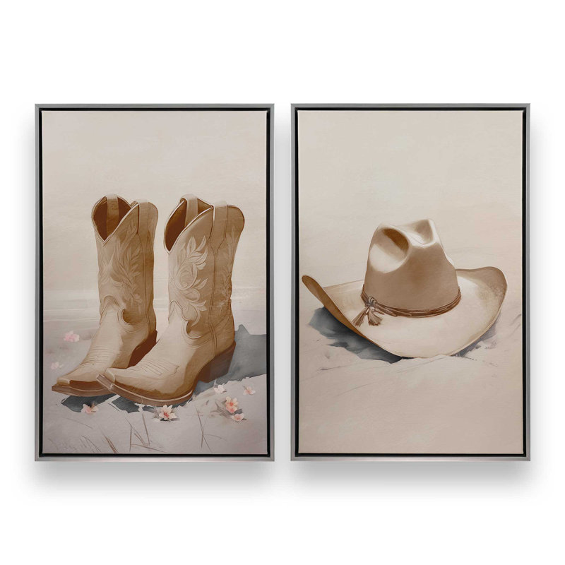 «Sandy Cowboy Essentials», ensemble de 2, H 37 po x l 50 po, Cadre flottant en chrome poli