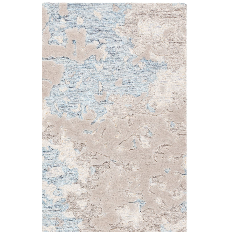 Récolte 80% laine touffetée à la main Harvest 702; Tapis abstrait 20% coton, Tapis de couloir 2 pi 3 po x 9 pi